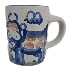 Vtg M A Hadley Pottery Mug Milk Cow 10oz " The End" U233